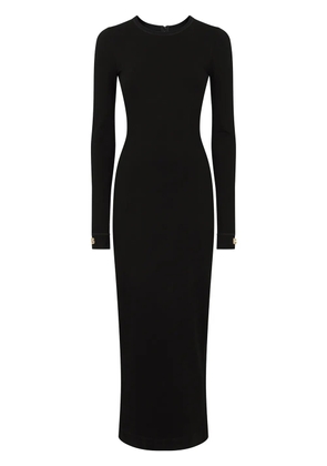 Dolce & Gabbana logo-appliqué long-sleeve midi dress - Black