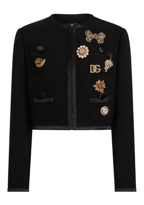 Dolce & Gabbana embroidered cropped jacket - Black