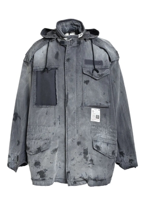 Maison MIHARA YASUHIRO distressed hooded jacket - Black