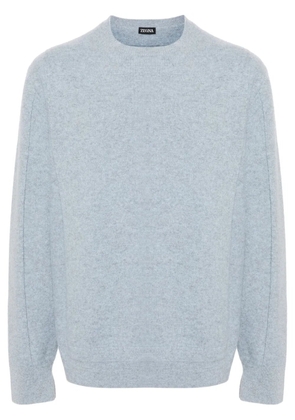 Zegna brushed fine-knit jumper - Blue