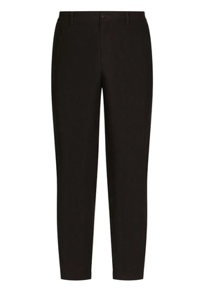 Dolce & Gabbana straight-leg linen tailored trousers - Black
