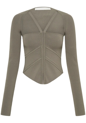 Dion Lee square-neck corset-style top - Grey