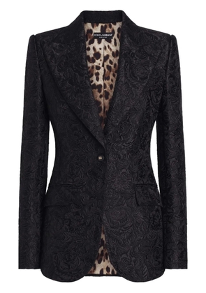 Dolce & Gabbana DNA floral-jacquard single-breasted blazer - Black