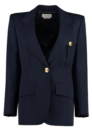 Alexander McQueen Military single-breasted blazer - Blue
