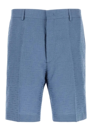 FENDI linen-blend shorts - Blue