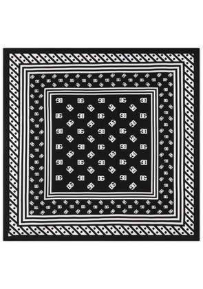 Dolce & Gabbana DNA logo-print silk scarf - Black