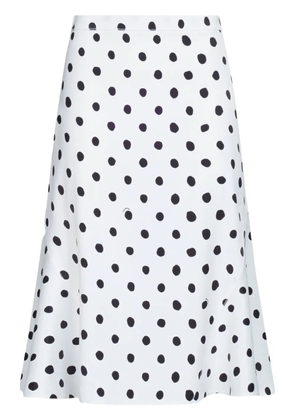 Marni polka-dot print A-line skirt - White