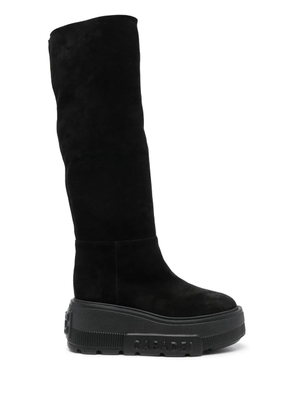 Casadei Nexus folded platform boots - Black