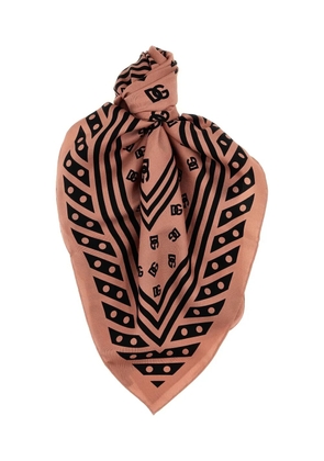 Dolce & Gabbana DNA logo silk scarf - Pink