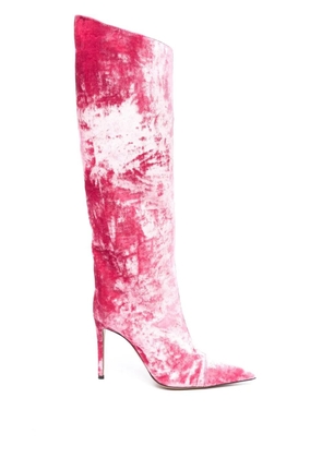 Alexandre Vauthier stiletto-heel velvet boots - Pink