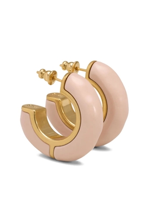 AMI Paris hammered lacquered earrings - Pink