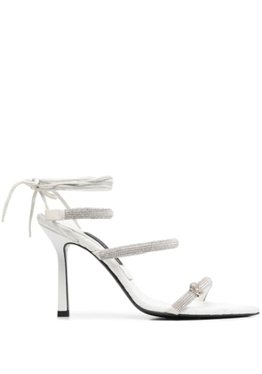 Philipp Plein crystal-embellished 105mm strappy sandals - White