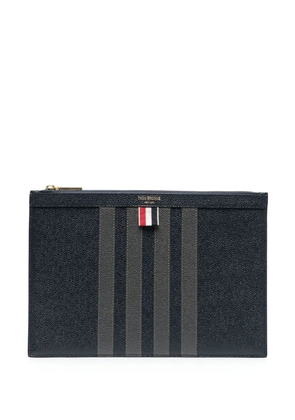 Thom Browne small 4-Bar stripe document holder - Blue