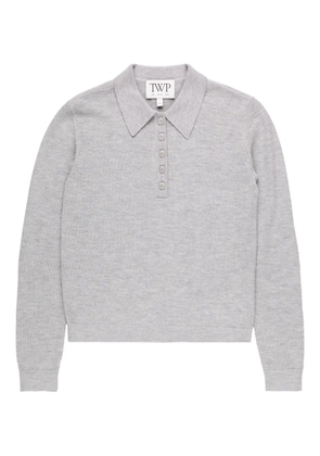 TWP Jorden button polo top - Grey