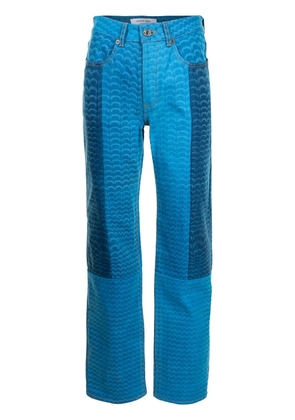 Marine Serre Moonfish Skin panelled jeans - Blue