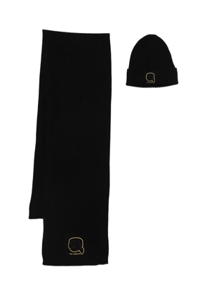 Karl Lagerfeld ribbed beanie scaf - Black