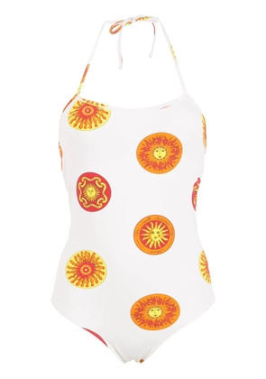 Amir Slama sun print swimsuit - White