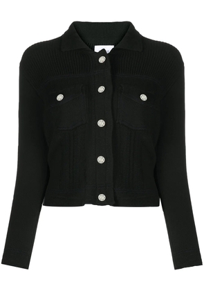 Barrie contrast-stitch knitted jacket - Black