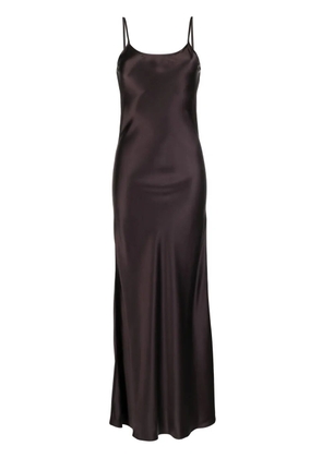 VOZ liquid silk slip dress - Brown