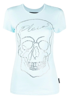 Philipp Plein crystal skull cotton T-shirt - Blue