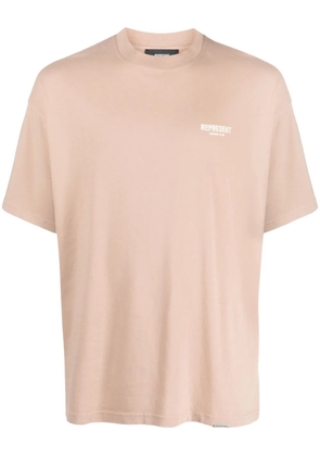 Represent logo-print cotton T-shirt - Brown