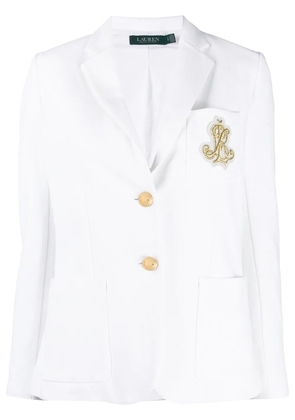 Lauren Ralph Lauren single-breasted logo blazer - White