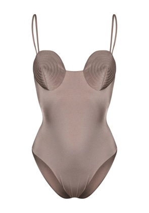 Noire Swimwear round-neck swimsuit - Neutrals
