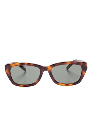 Saint Laurent Eyewear logo sunglasses - Brown