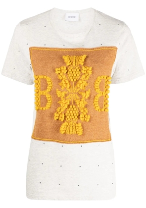 Barrie logo-embroidered embellished T-shirt - Grey