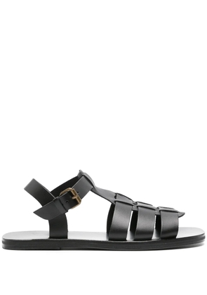 Ancient Greek Sandals Ektoras flat leather sandals - Black