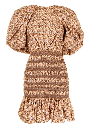Acler Brooks graphic-print dress - Brown