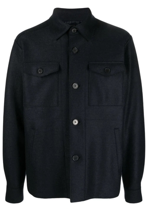 Harris Wharf London button-up virgin-wool shirt jacket - Blue