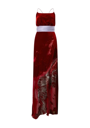 Roberto Cavalli marine-print slit maxi dress - Red