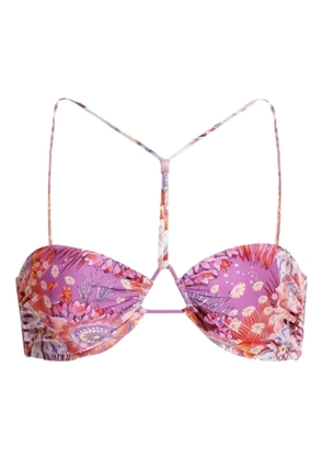 Agua Bendita floral-pattern bikini top - Purple