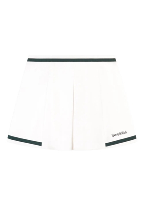 Sporty & Rich Mila striped pleated mini skirt - White