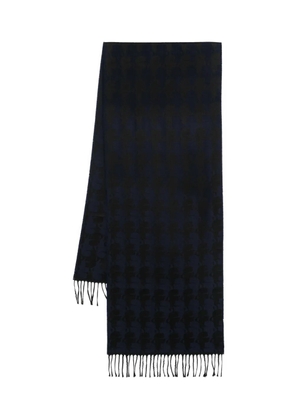 Karl Lagerfeld fringed patterned scarf - Blue