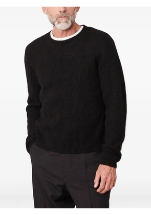 Officine Generale herringbone wool-lamb fur sweater - Black