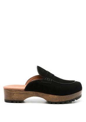 Sarah Chofakian Sarah nubuck leather clogs - Black