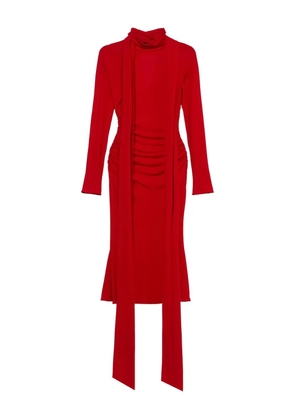 Blumarine high-neck draped midi dress - Red