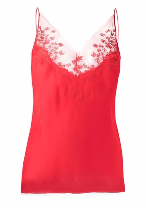 Carine Gilson floral-embroidery top - Red