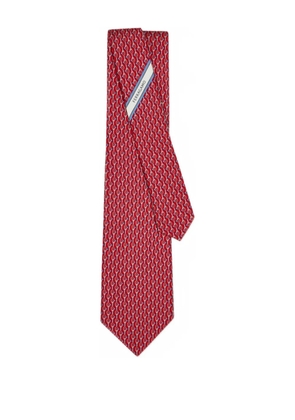 Ferragamo tennis-print silk tie - Red