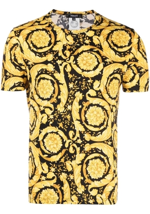 Versace baroque-print crew neck T-shirt - Black