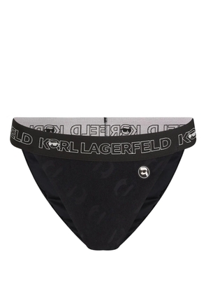 Karl Lagerfeld Ikon 2.0 logo-appliqué bikini bottoms - Black