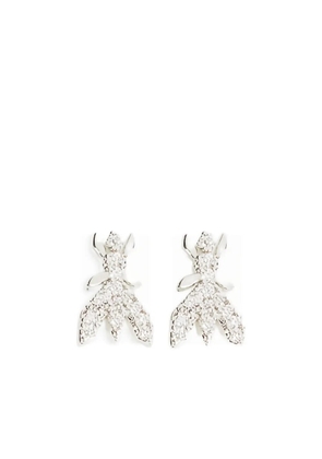 Patrizia Pepe rhinestone-embellished brass earrings - Silver