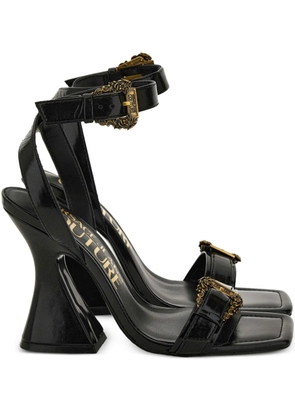 Versace Jeans Couture buckle-embellished sculpted-heel sandals - Black