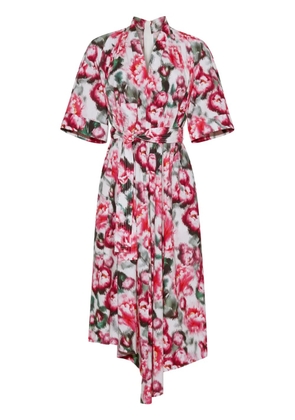 Adam Lippes floral-print asymmetric midi dress - White