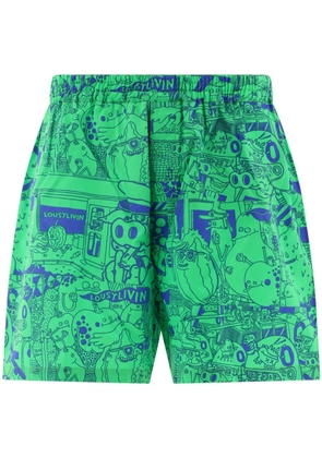Junya Watanabe MAN x Lousy Livin cartoon-print shorts - Green