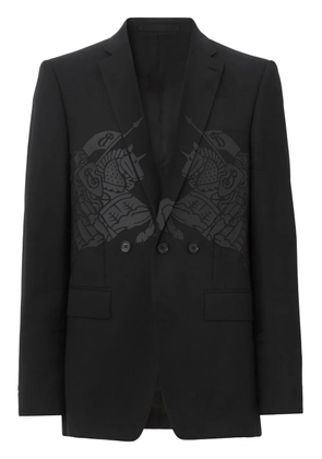 Burberry graphic-print wool-cotton blazer - Black