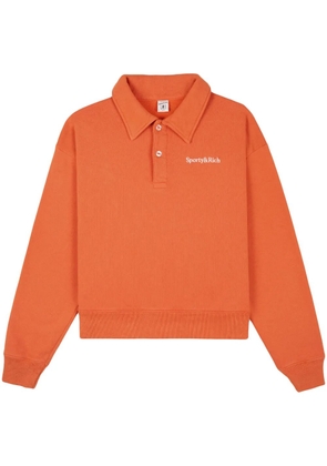 Sporty & Rich Serif cotton polo top - Orange