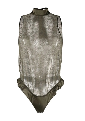 Maison Close rear tie-fastening lace body - Green